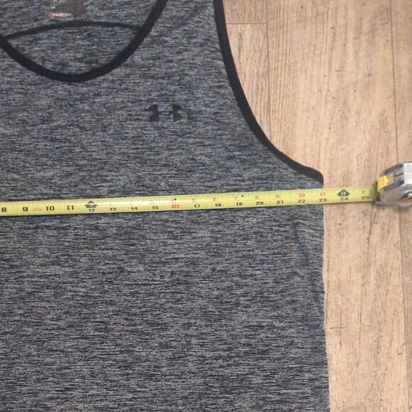 Under Armour Mens Large Heather Gray Tank Top Heatgear Gym Active Run Exercise - Picture 4 of 8